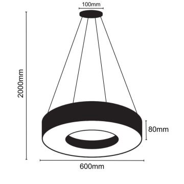 LED Hanglamp aan een koord LED/30W/230V 4000K diameter 60 cm