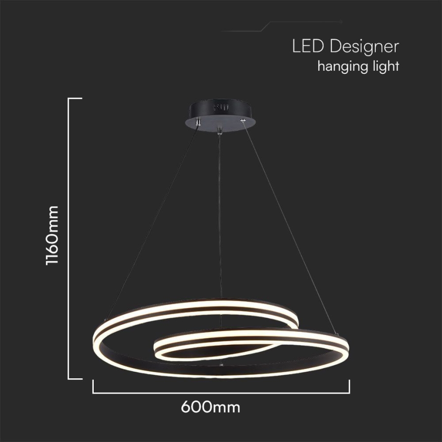 LED Hanglamp aan een koord LED/40W/230V 3000/4000/6400K