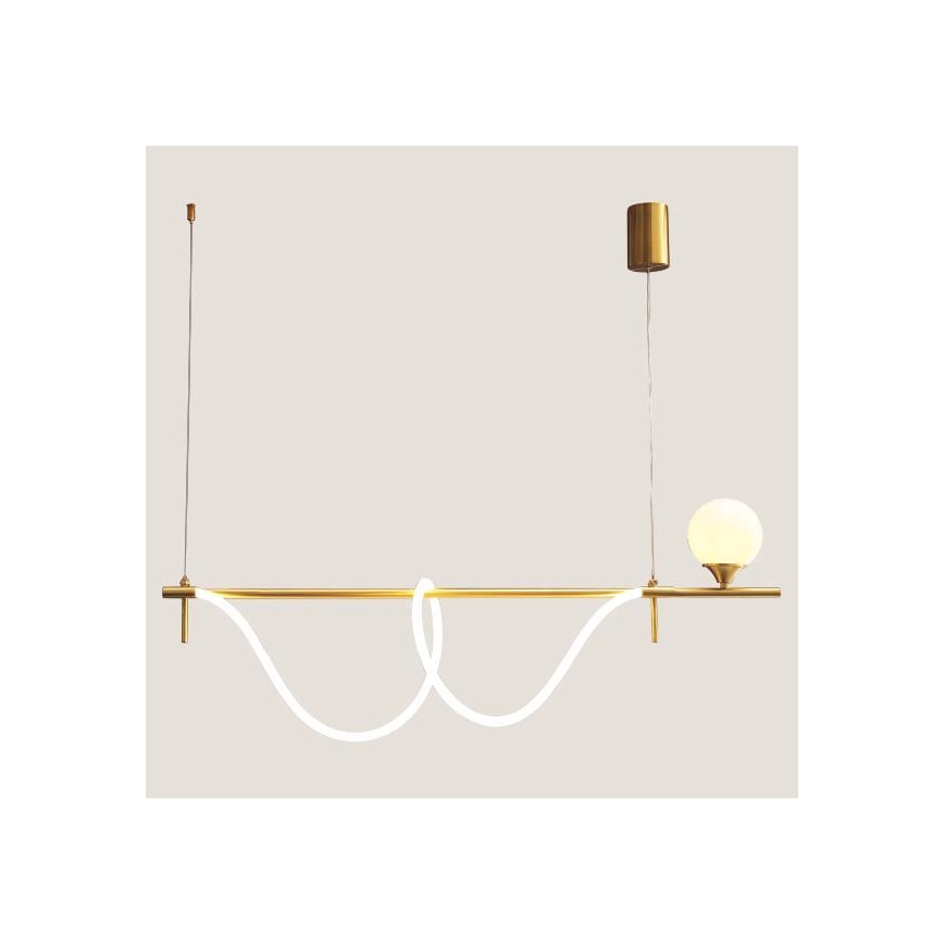 LED Hanglamp aan een koord LED/50W/230V + 1xG9/10W goud