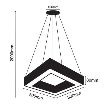 LED Hanglamp aan een koord LED/55W/230V 4000K 80x80 cm