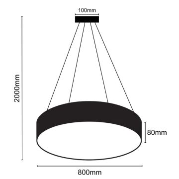 LED Hanglamp aan een koord LED/70W/230V 4000K diameter 80 cm