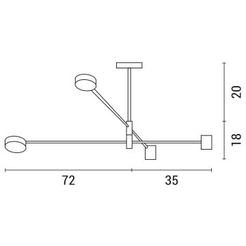 LED Hanglamp met vaste pendel LED/24W/230V 3000K zwart