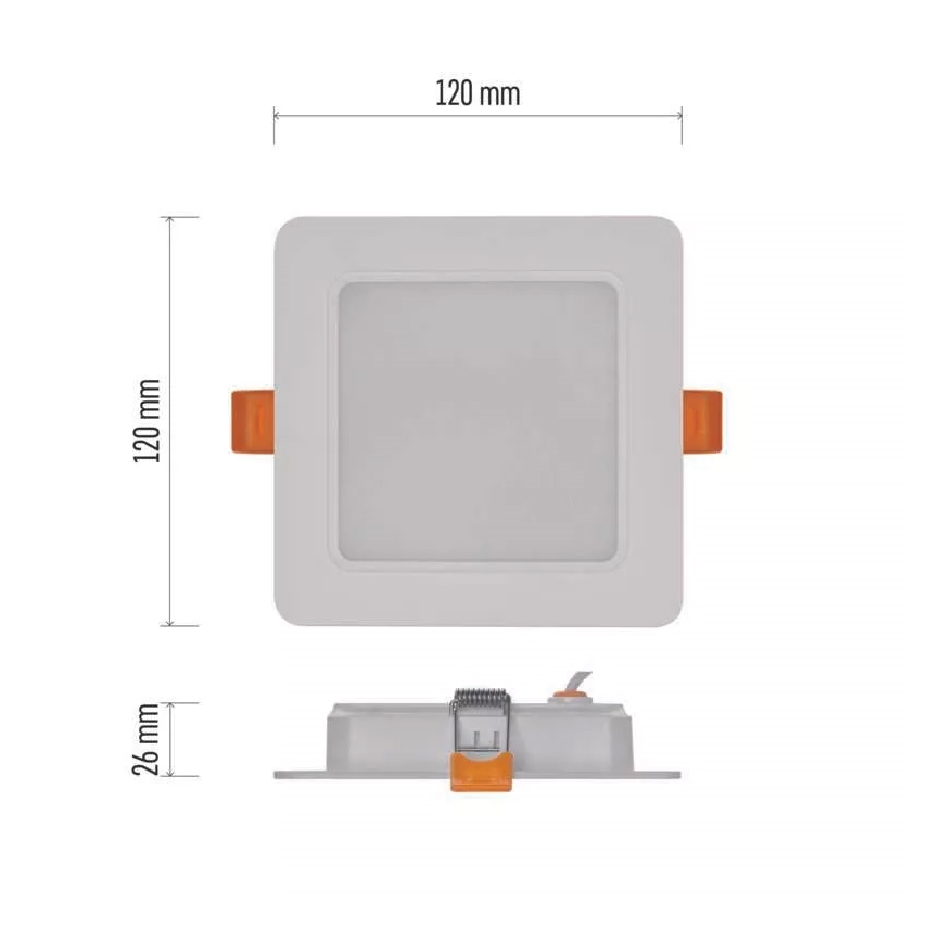 LED Inbouw Lamp LED/9W/230V 12x12 cm wit