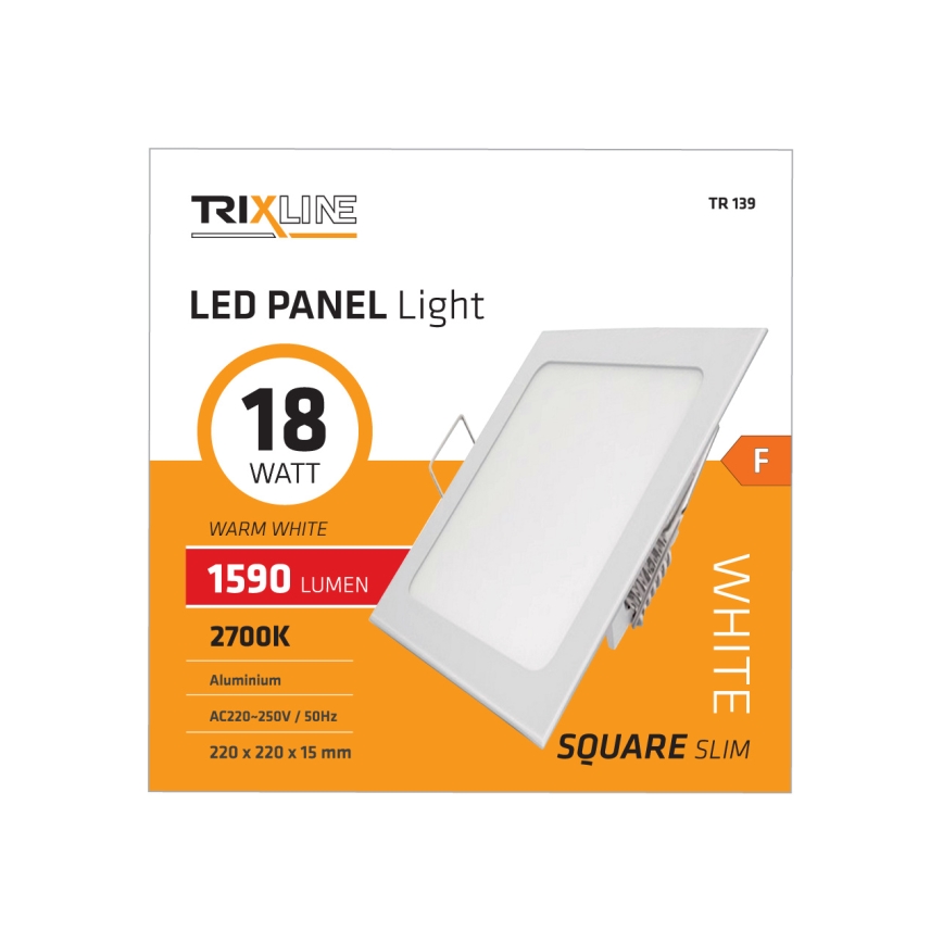 LED Inbouwlamp SQUARE LED/18W/230V 2700K