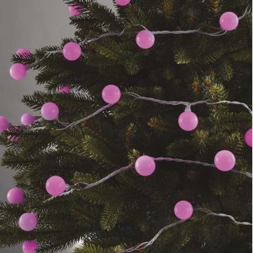 LED Kerst buitenketting 40xLED/9m IP44 roze