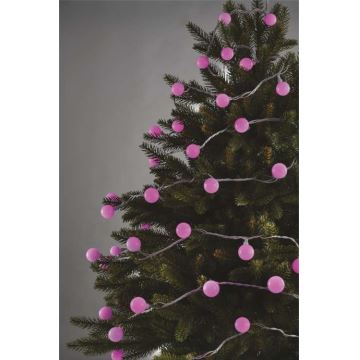 LED Kerst buitenketting 40xLED/9m IP44 roze