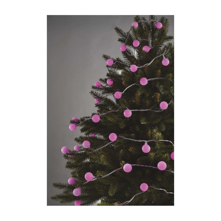 LED Kerst buitenketting 40xLED/9m IP44 roze