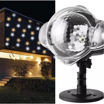 LED kerst buitenprojector LED/3,6W/230V IP44 warm/koud wit