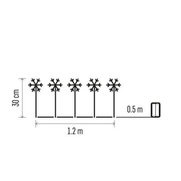 LED Kerst Decoratie voor Buiten 5xLED/3xAA IP44 sneeuwvlokken