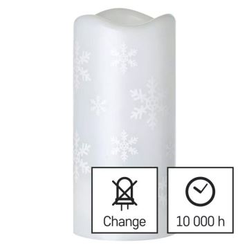 LED Kerst Kaars LED/3xAAA sneeuwvlokken koud wit