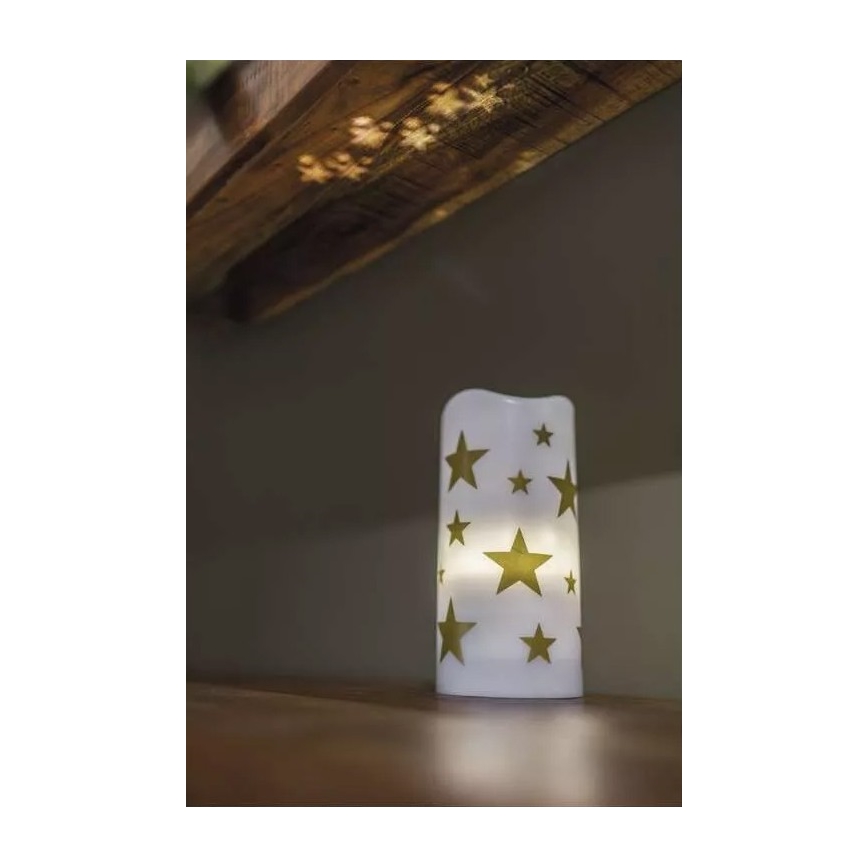 LED Kerst Kaars LED/3xAAA sterren warm wit