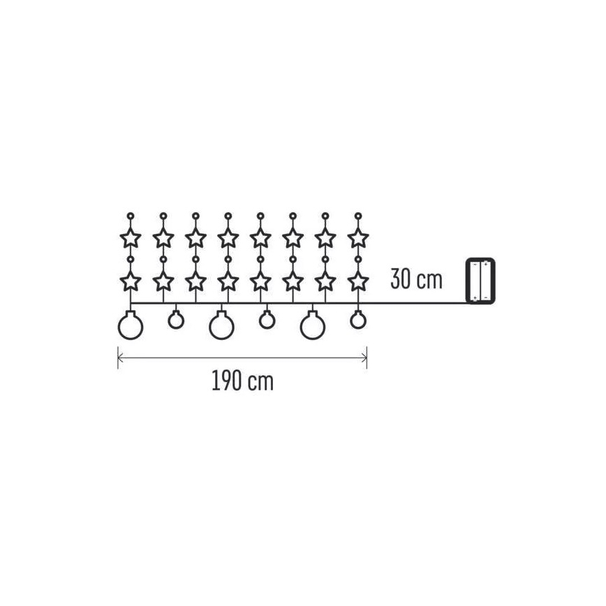 LED Kerst Lichtketting 20xLED/2xAA 2,2 m warm wit