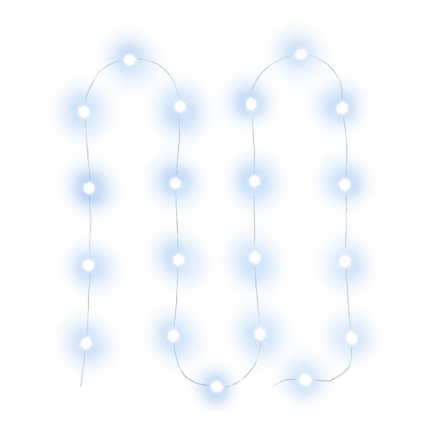 LED Kerst Lichtketting 20xLED/2xAA 2,3m koud wit