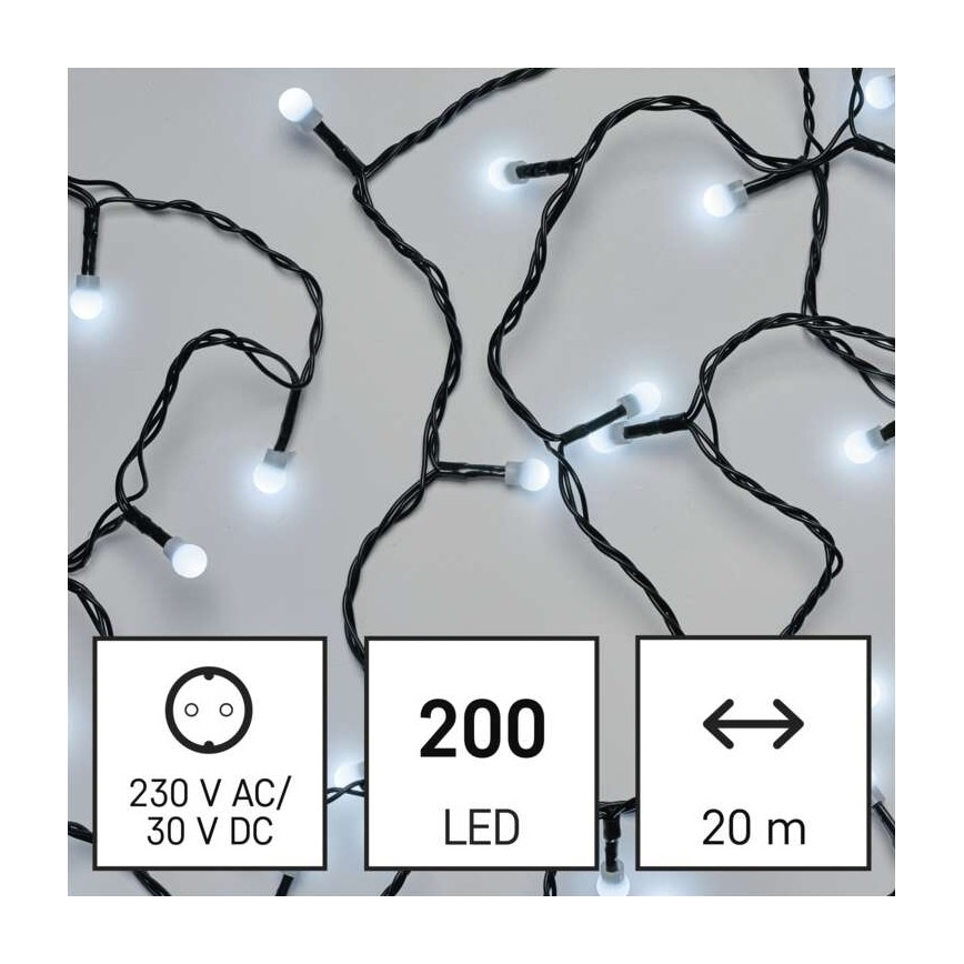 LED Kerst Lichtketting voor Buiten 200xLED/8 modi 25m IP44 koud wit