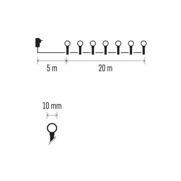 LED Kerst Lichtketting voor Buiten 200xLED/8 modi 25m IP44 koud wit