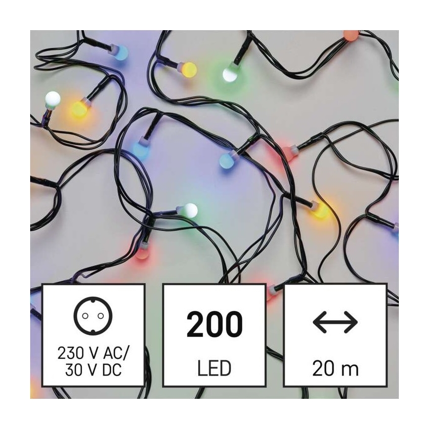 LED Kerst Lichtketting voor Buiten 200xLED/8 modi 25m IP44 meerdere kleuren