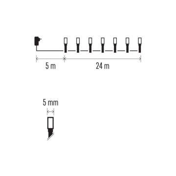 LED Kerst Lichtketting voor Buiten 240xLED/8 modes 29m IP44 koud wit