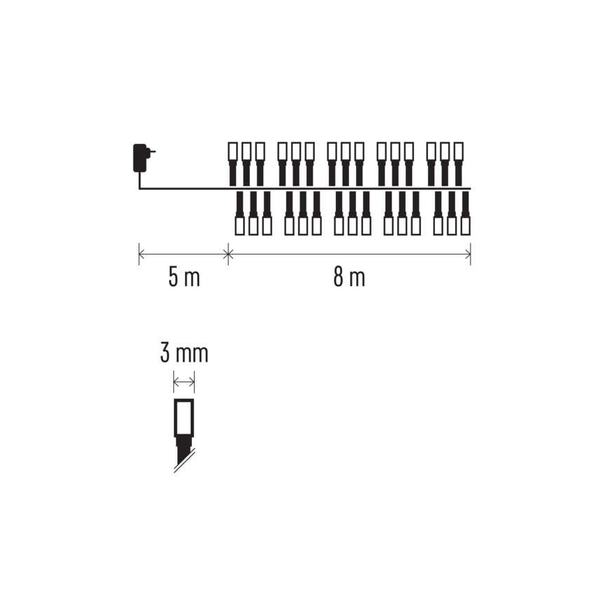 LED Kerst Lichtketting voor Buiten 400xLED/13m IP44 warm wit