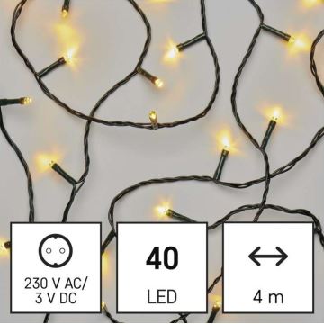 LED Kerst Lichtketting voor Buiten 40xLED/9m IP44 warm wit