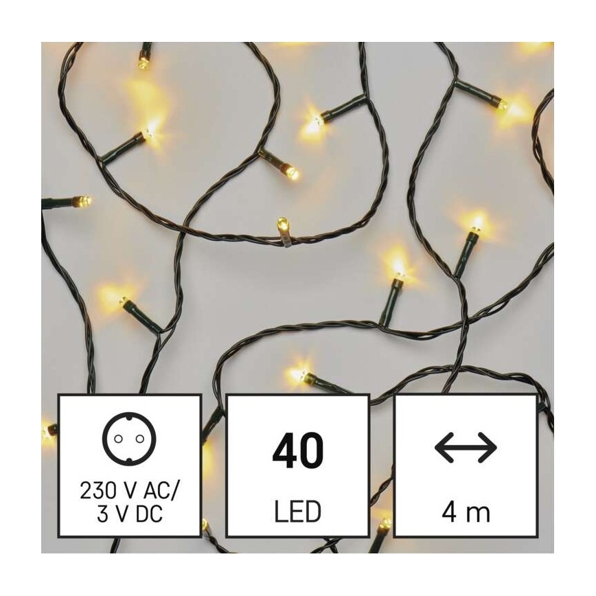 LED Kerst Lichtketting voor Buiten 40xLED/9m IP44 warm wit