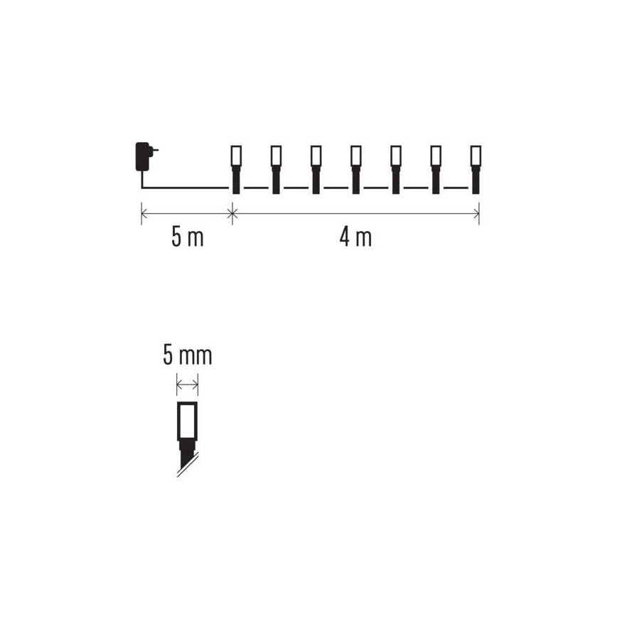 LED Kerst Lichtketting voor Buiten 40xLED/9m IP44 warm wit