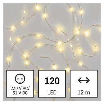 LED Kerst lichtsnoer voor buiten 120xLED/17m IP44 warm wit