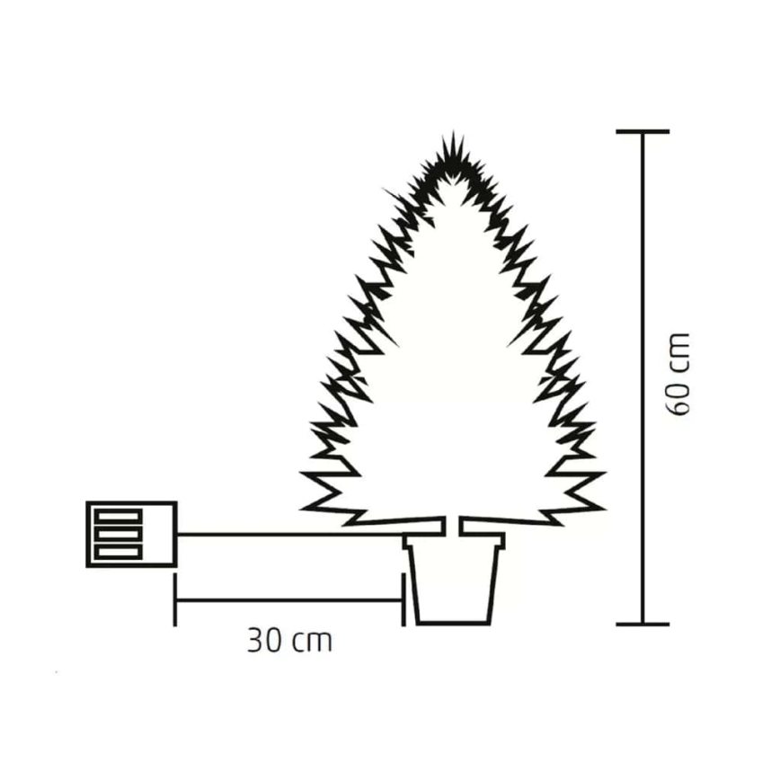 LED Kerstboom 30xLED/3xAA 60 cm grenen