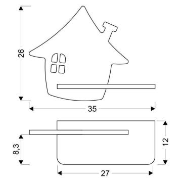 LED Kinderwandlamp met plank HOUSE LED/4W/230V groen/hout