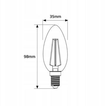 LED lamp C35 E14/4W/230V 2500K