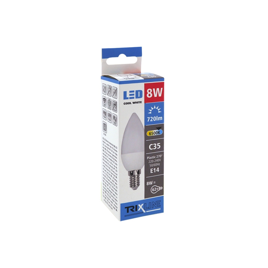 LED Lamp C35 E14/8W/230V 6500K