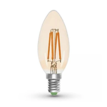 LED Lamp CLASIC AMBER C35 E14/5W/230V 2200K -  Brilagi
