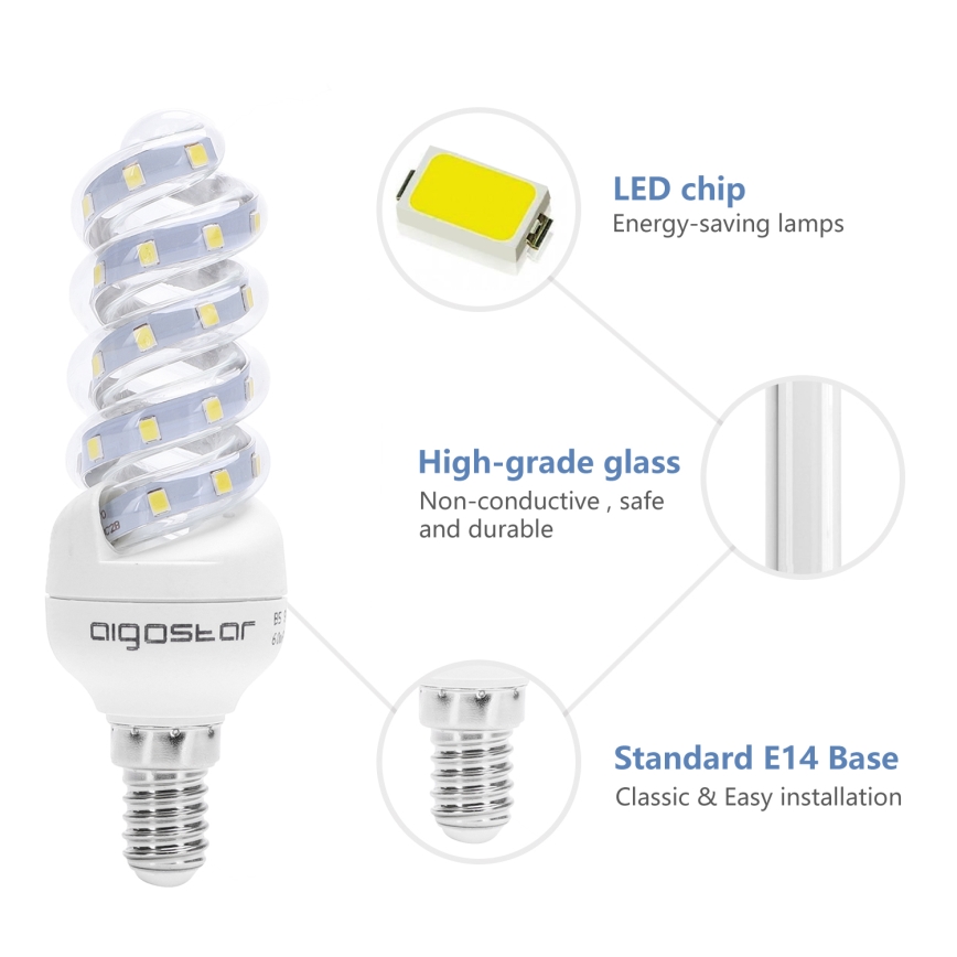 LED Lamp E14/7W/230V 6500K - Aigostar