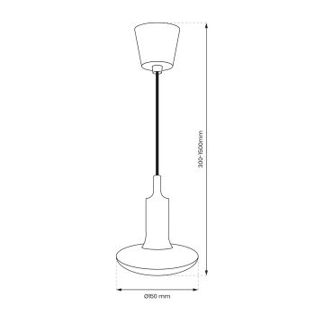 LED Lamp E27/15W/230V 6000K + power kabel