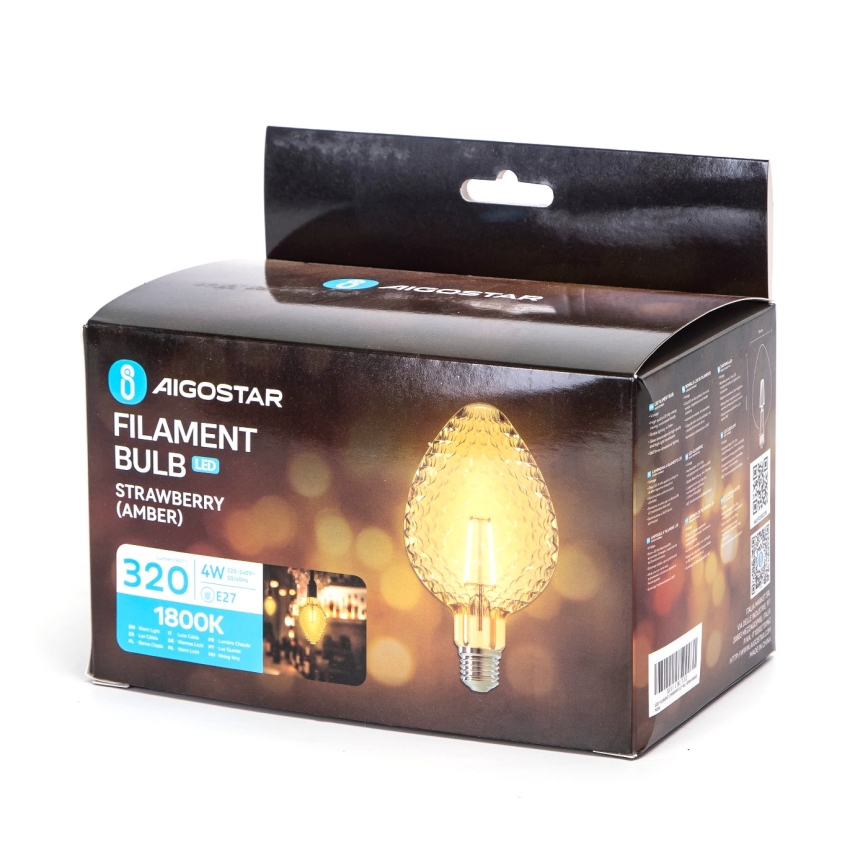 LED Lamp FILAMENT E27/4W/230V 1800K aardbei - Aigostar