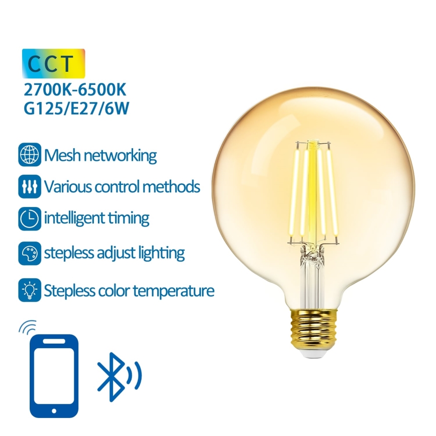 LED Lamp FILAMENT G125 E27/6W/230V 2700-6500K - Aigostar