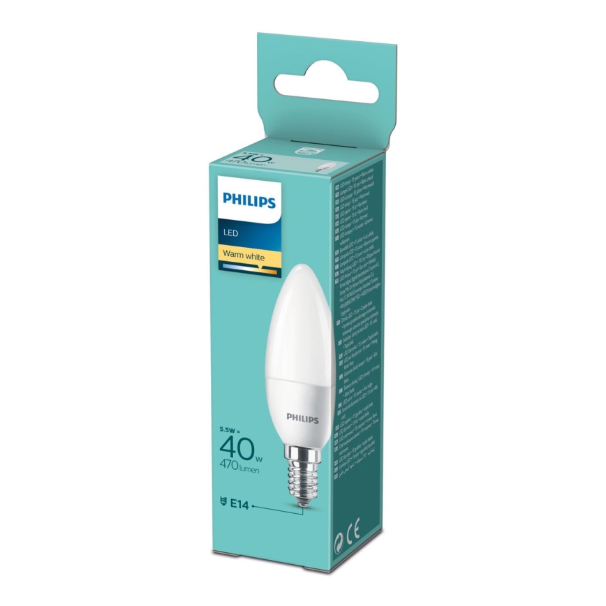 LED Lamp Philips B35 E14/5,5W/230V 2700K