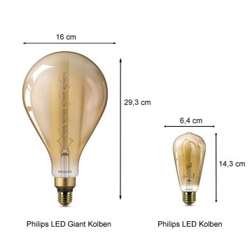 LED Lamp Philips E27/5W/230V 2000K - VINTAGE