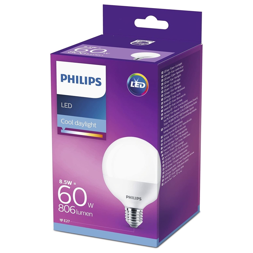 LED Lamp Philips G95 E27/8,5W/230V 6500K