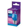 LED Lamp  Philips P45 E27/3,1W/230V blauw