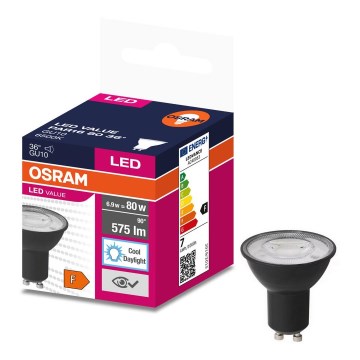 LED Lamp VALUE PAR16 GU10/6,9W/230V 4000K 36° zwart - Ledvance