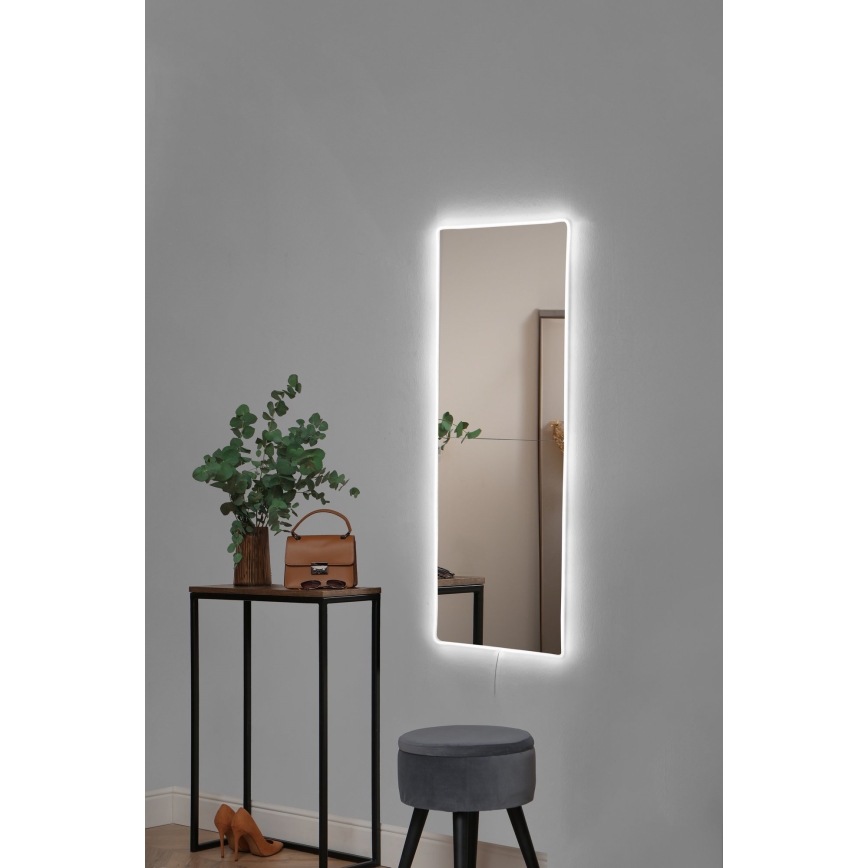 LED muur spiegel met een achtergrondverlichting RECTANGULAR 80x20 cm wit