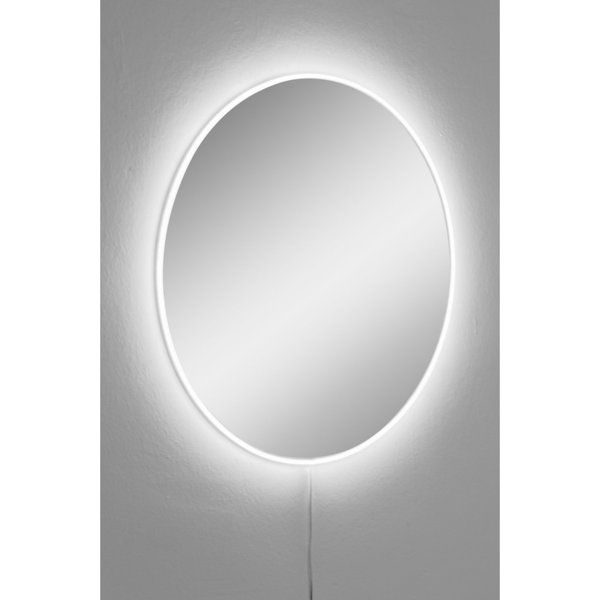 LED muur spiegel met een achtergrondverlichting ROUND diameter 40 cm wit