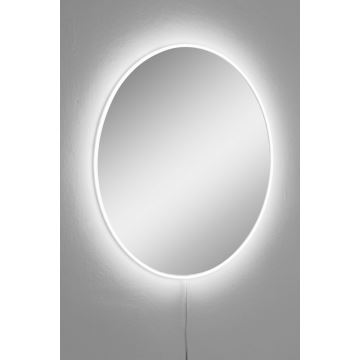 LED muur spiegel met een achtergrondverlichting ROUND diameter 60 cm wit