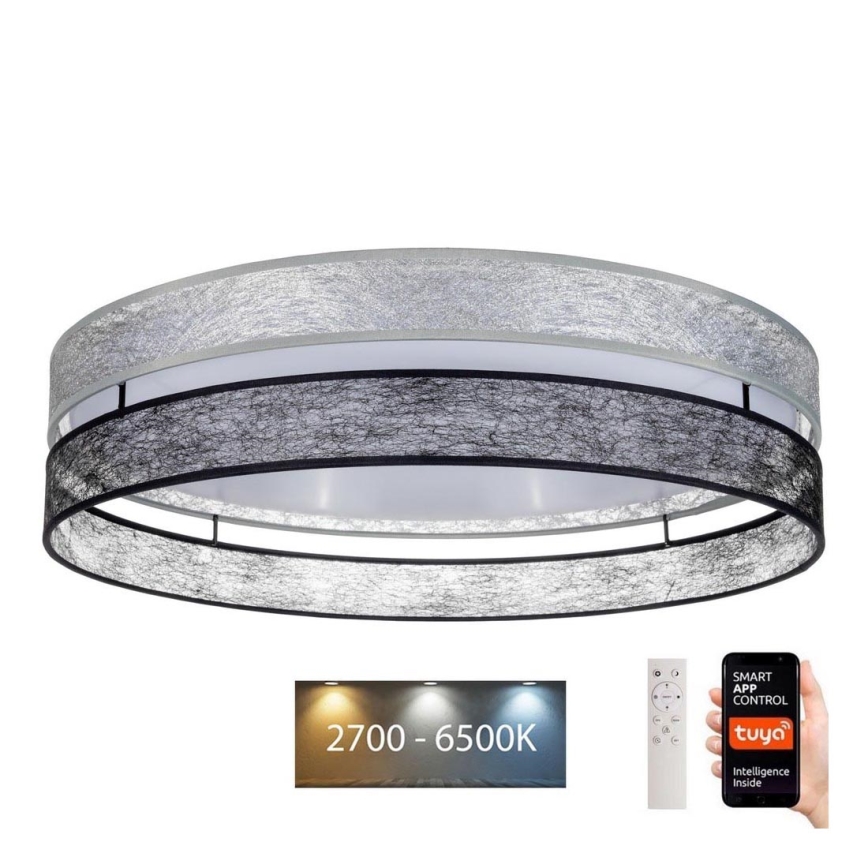 LED plafondlamp dimbaar LIMA LED/36W/230V 2700-6500K Wi-Fi Tuya + afstandsbediening zwart/zilver