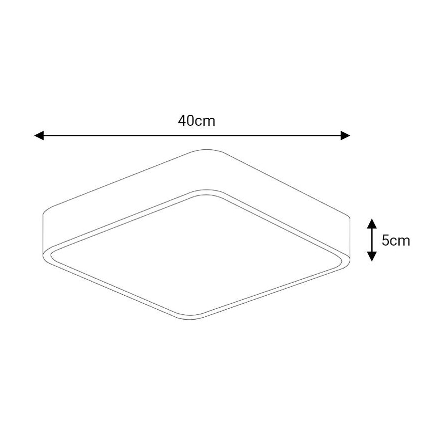 LED Plafondlamp FELIZ LED/40W/230V 4000K 40x40 cm zwart