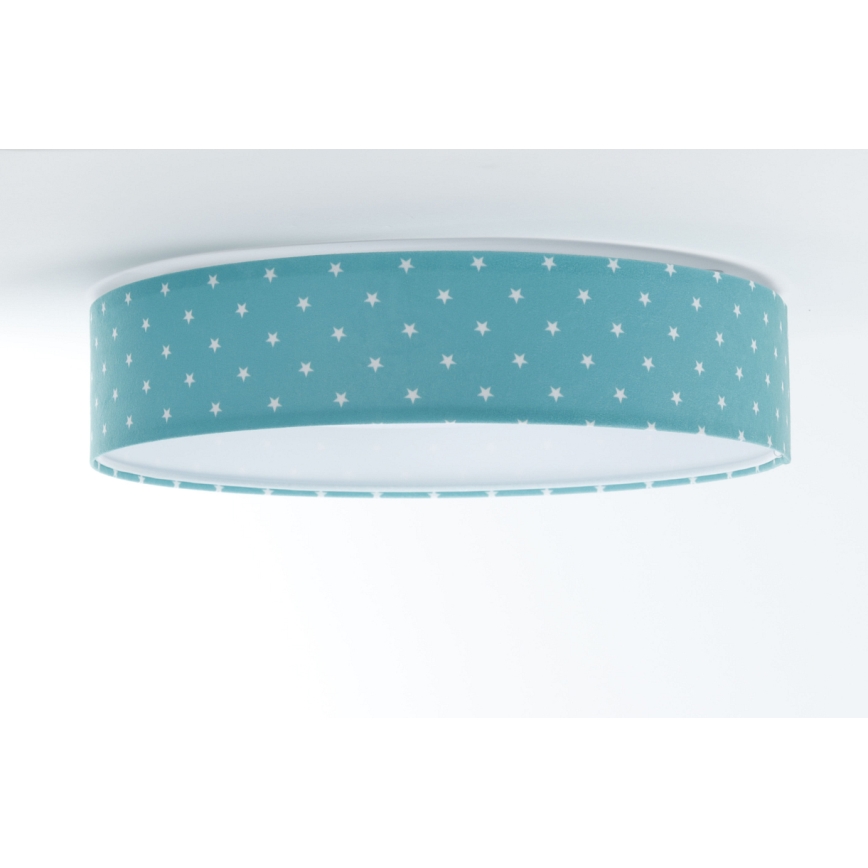 LED Plafondlamp GALAXY KIDS LED/24W/230V sterren turquoise/wit