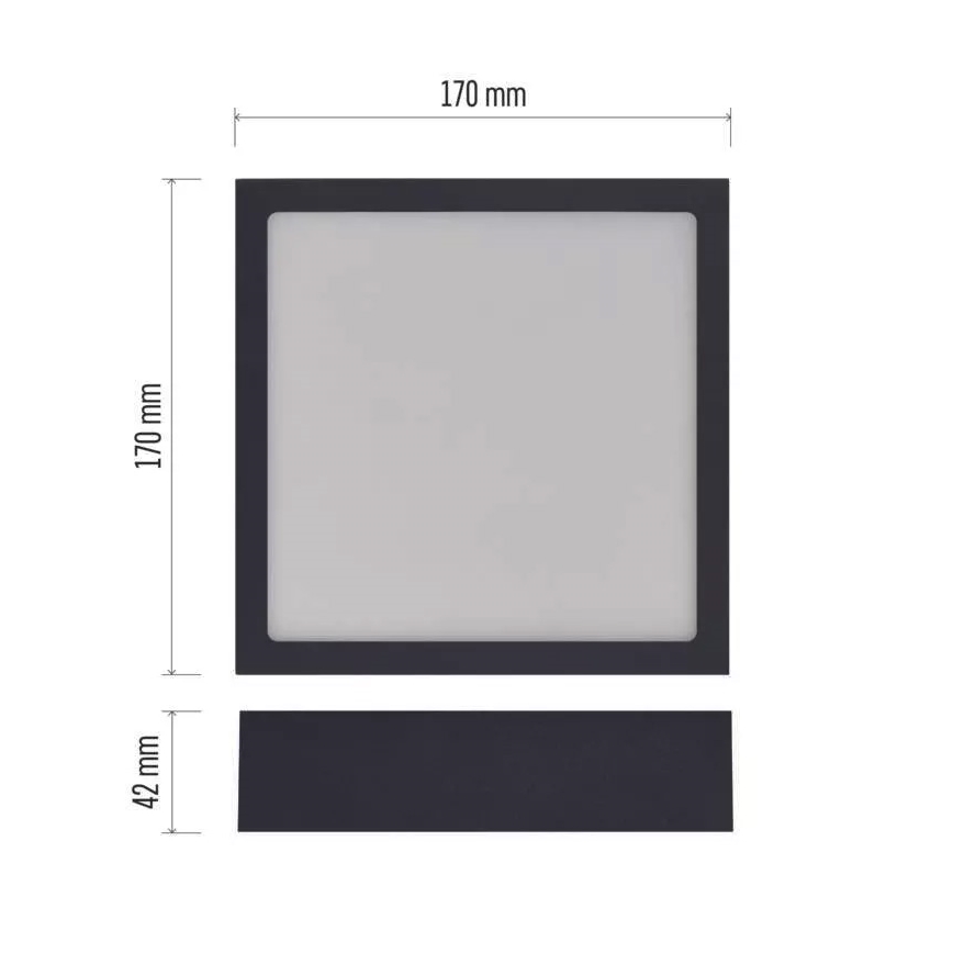 LED Plafondlamp NEXXO LED/12,5W/230V 3000/3500/4000K 17x17 cm zwart