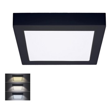 LED Plafondlamp LED/18W/230V 3000/4000/6000K zwart hoekig