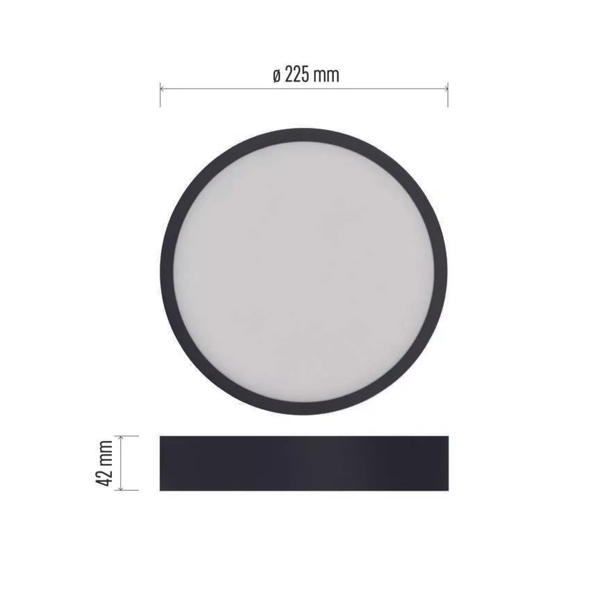 LED Plafondlamp NEXXO LED/21W/230V 3000/3500/4000K d. 22,5 cm zwart