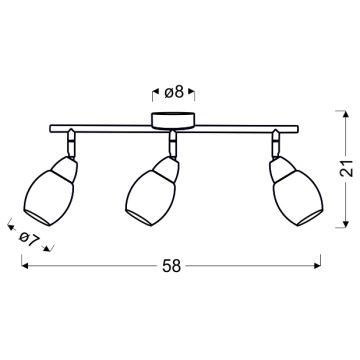 LED Plafondlamp RICO 3xLED/6W/230V